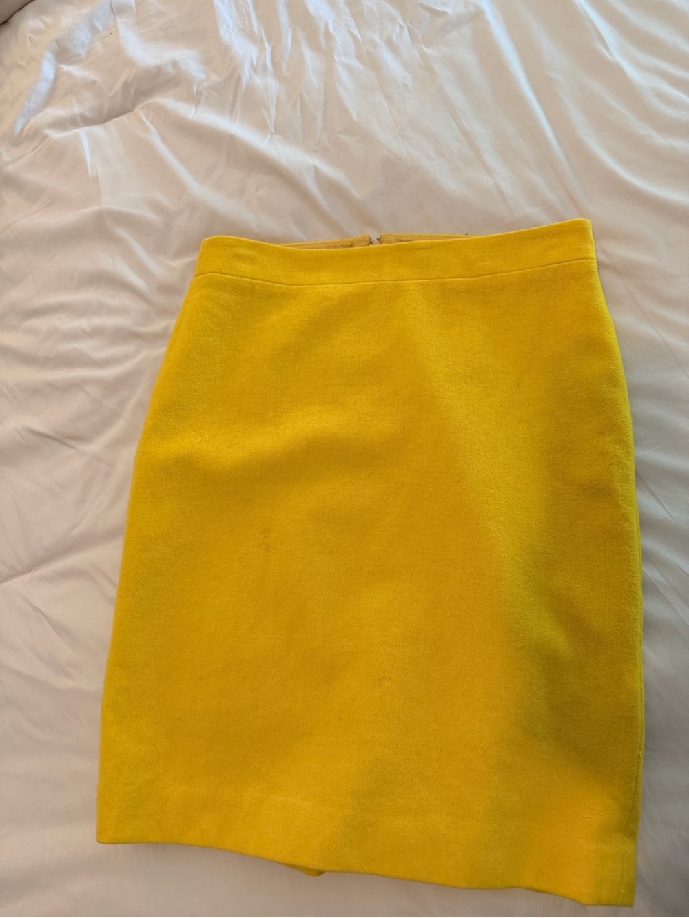 Yellow Women's Straight Wool Skirt